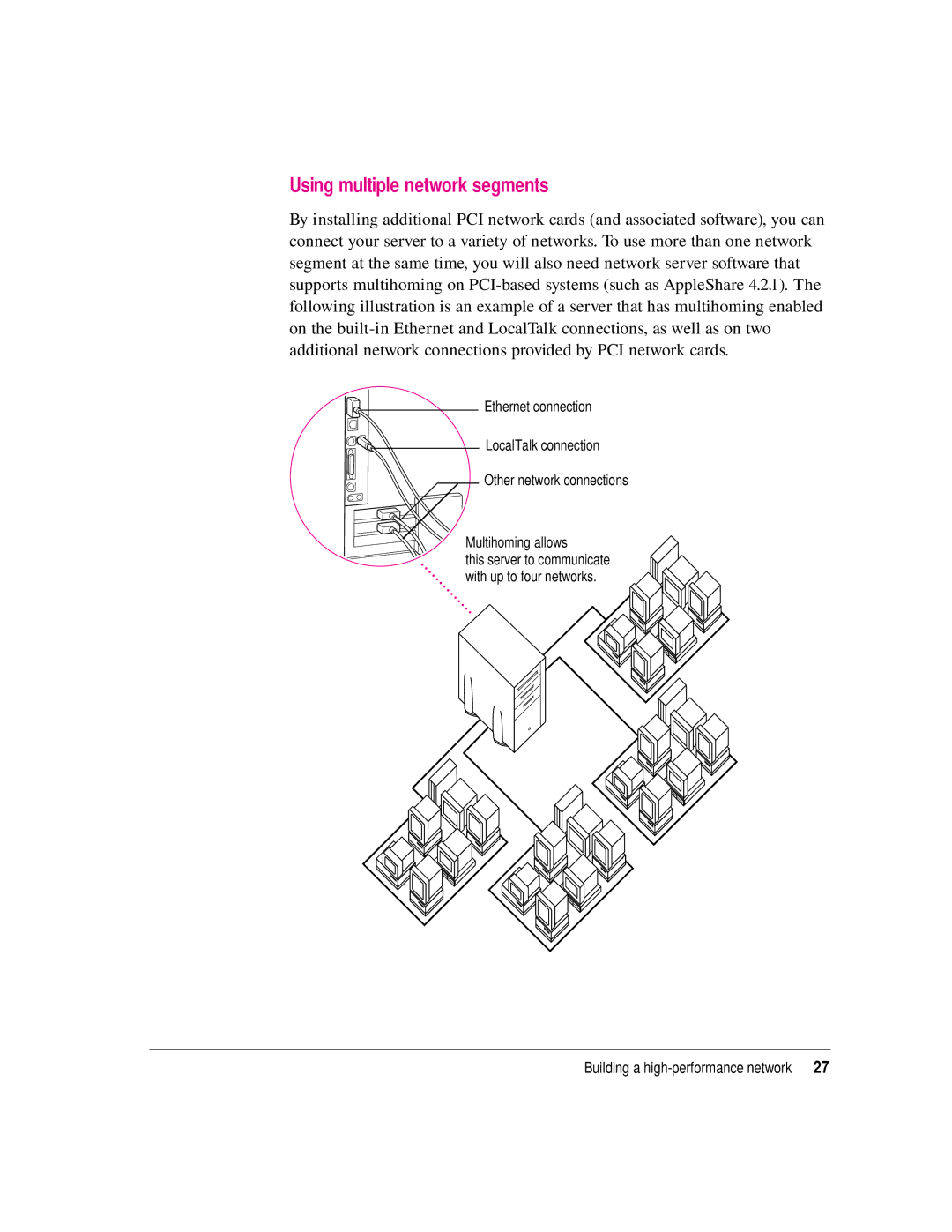 Apple 8550 technical specifications Using multiple network segments 