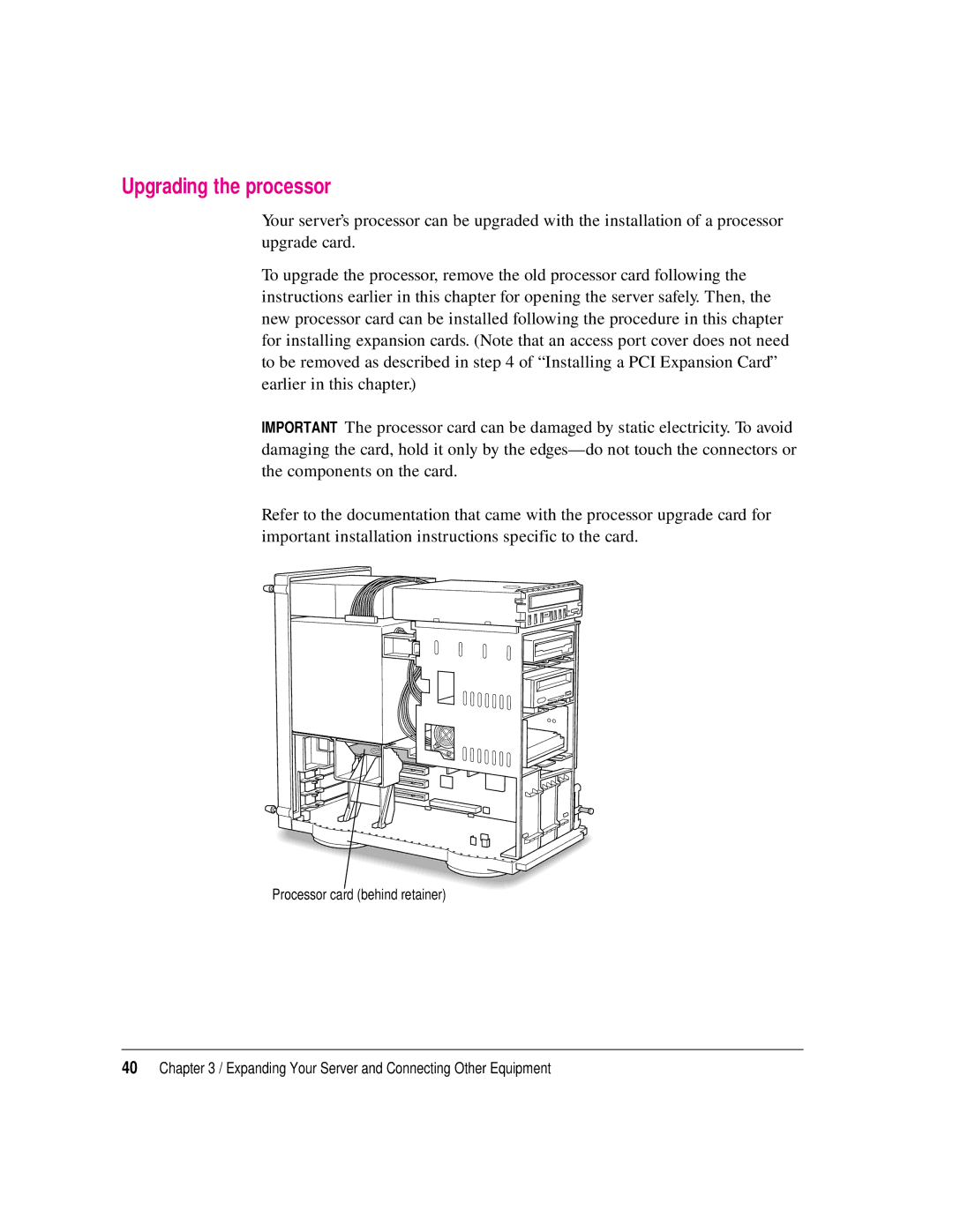 Apple 8550 technical specifications Upgrading the processor 