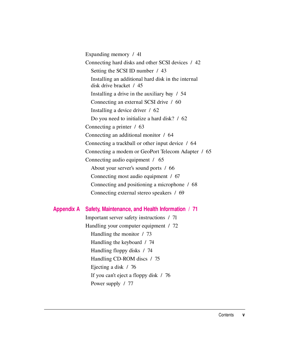 Apple 8550 technical specifications Appendix a Safety, Maintenance, and Health Information 