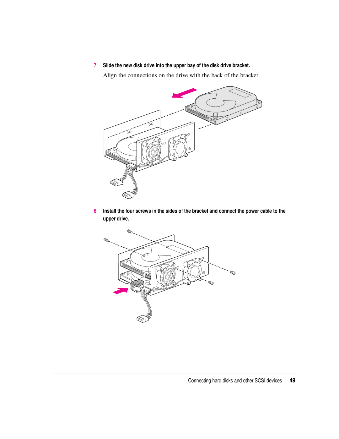 Apple 8550 technical specifications Connecting hard disks and other Scsi devices 