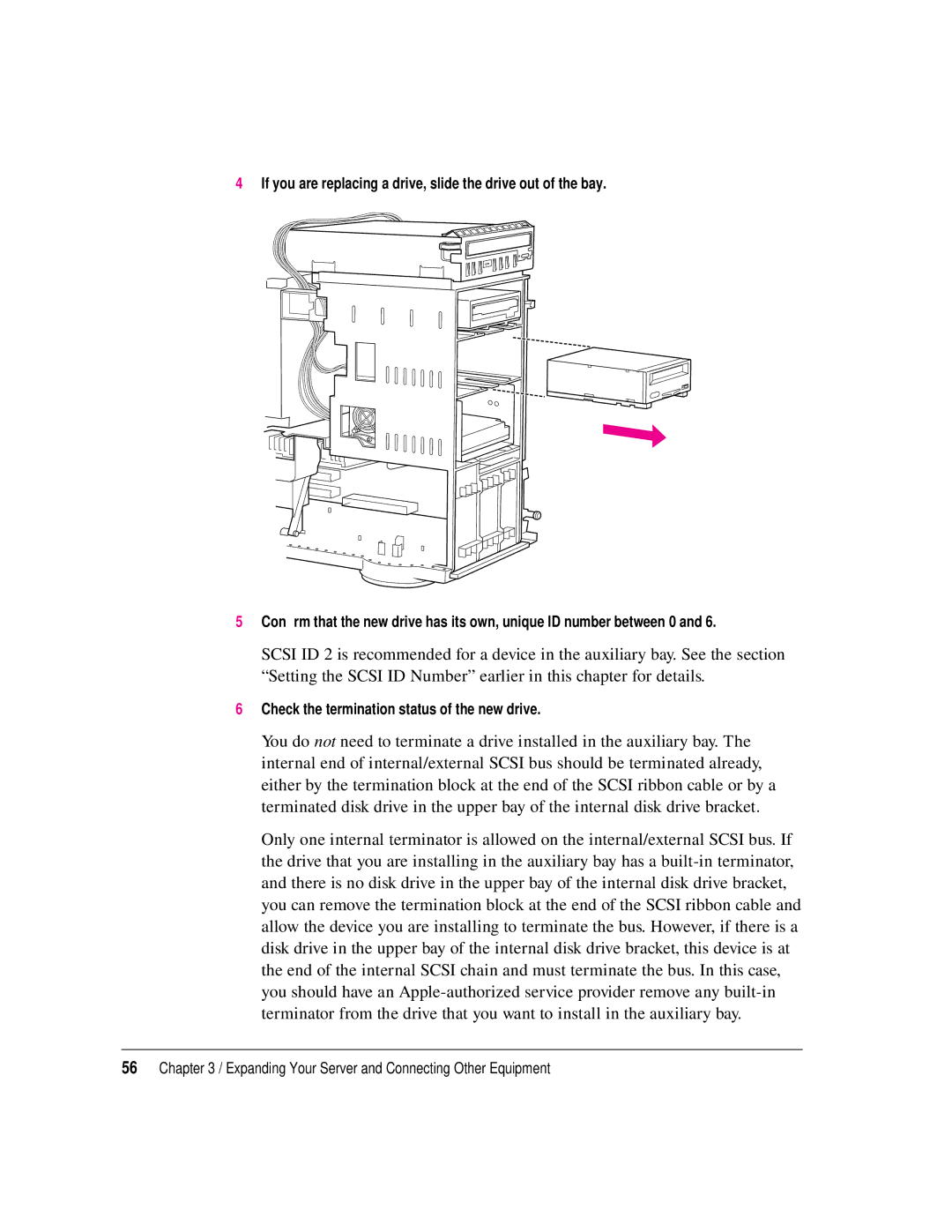 Apple 8550 technical specifications Check the termination status of the new drive 