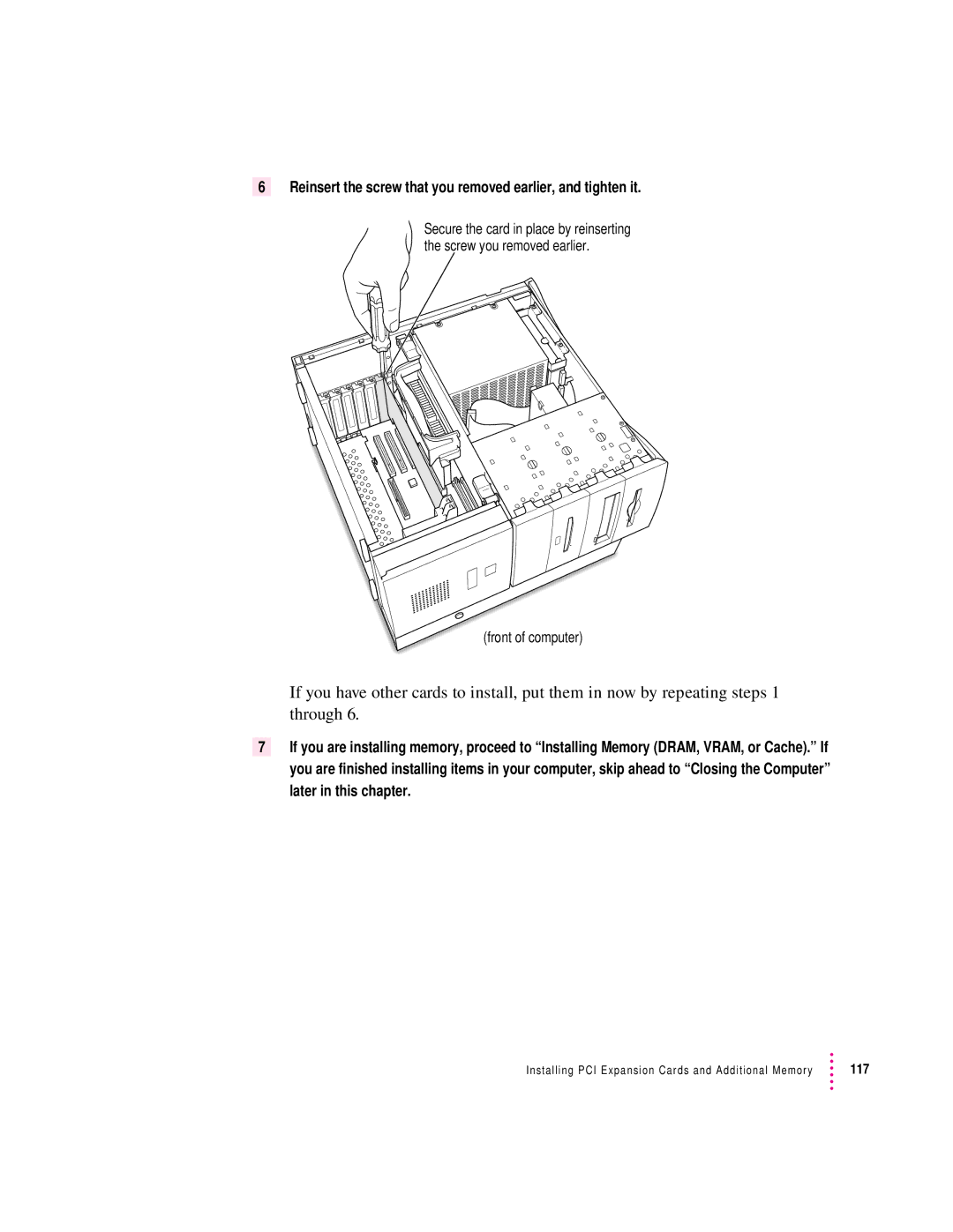 Apple 8600 appendix Reinsert the screw that you removed earlier, and tighten it 