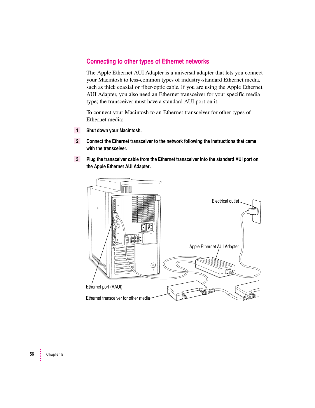 Apple 8600 appendix Connecting to other types of Ethernet networks 