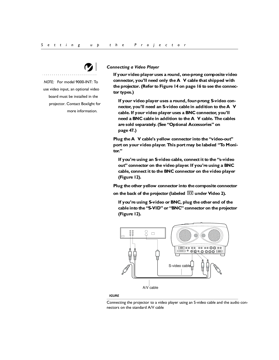 Apple 9000 manual Connecting a Video Player 