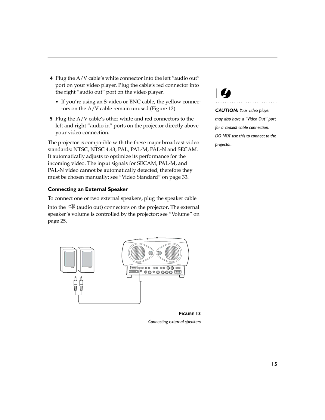 Apple 9000 manual Connecting an External Speaker 