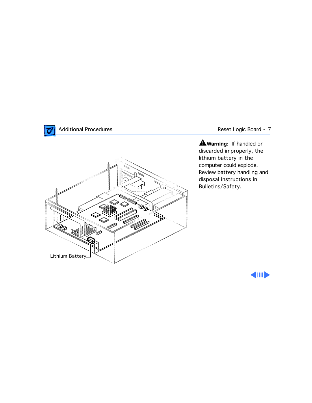 Apple 9150 manual Lithium Battery 