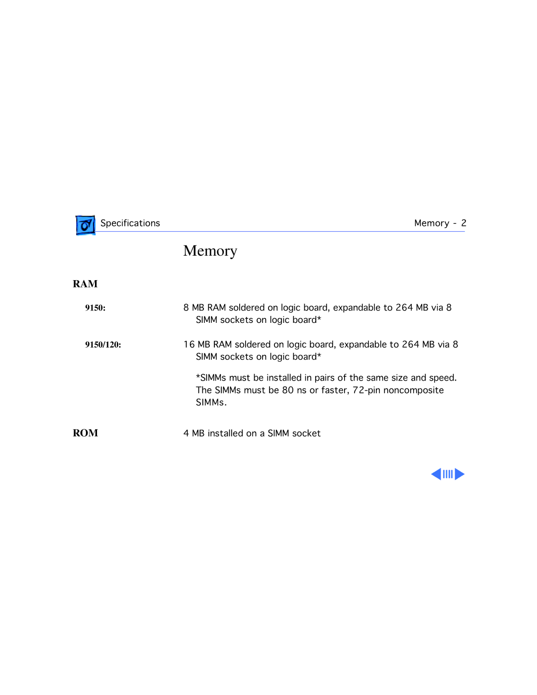 Apple 9150 manual Memory, Ram 