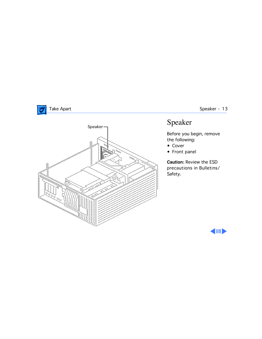 Apple 9150 manual Speaker 