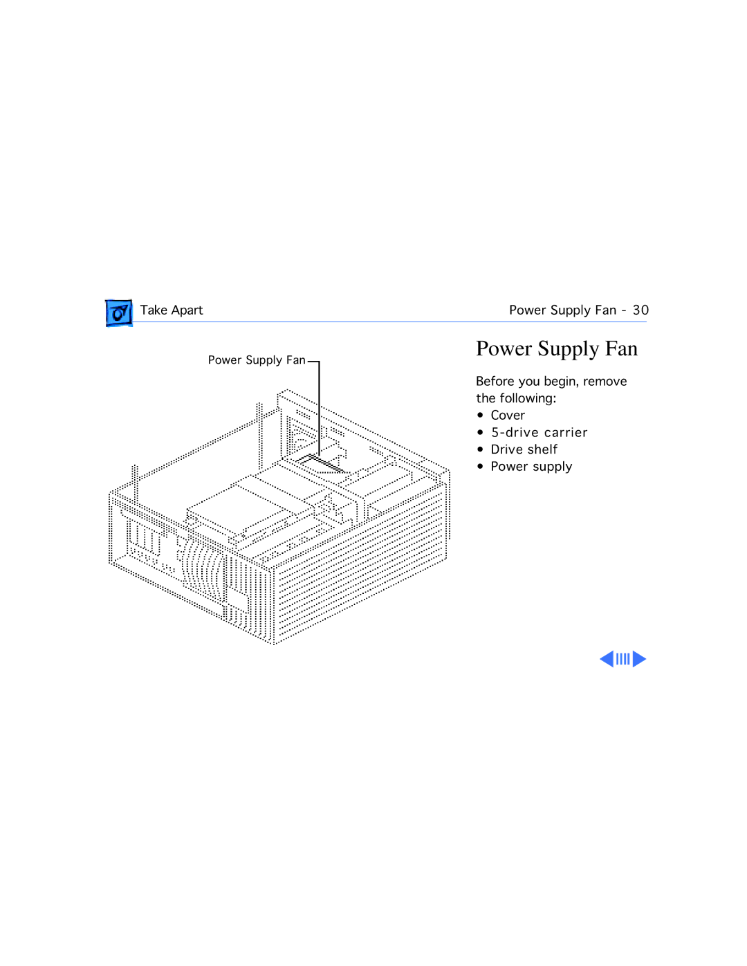 Apple 9150 manual Power Supply Fan 