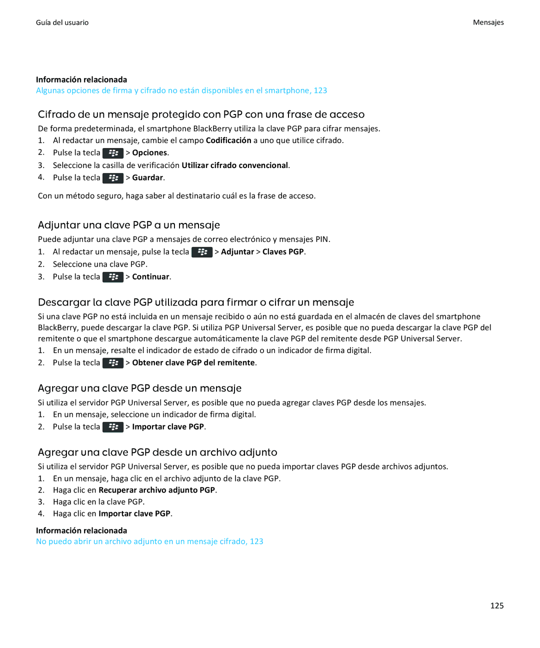 Apple 9350, 9360, 9370 manual Adjuntar una clave PGP a un mensaje, Agregar una clave PGP desde un mensaje 