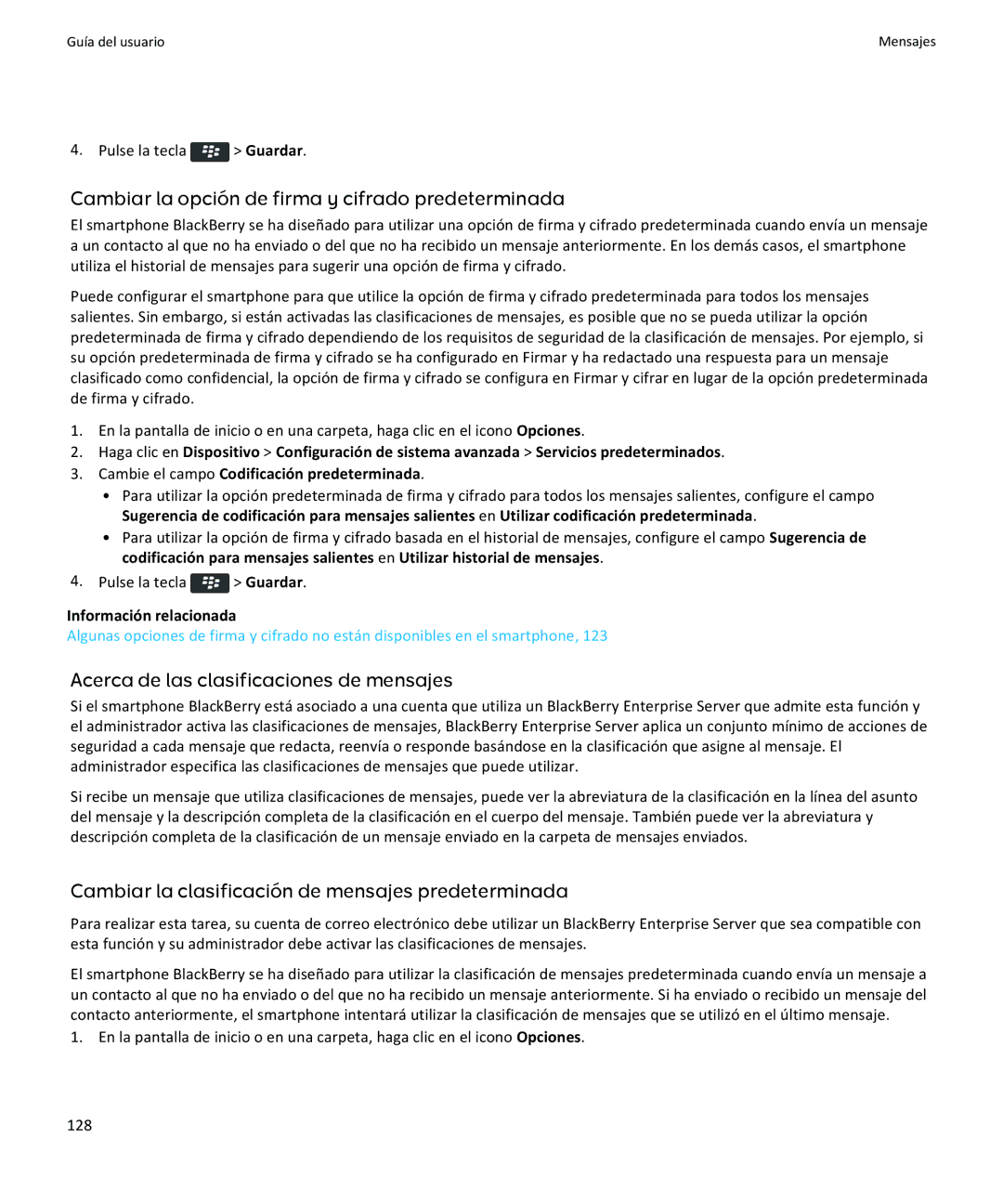 Apple 9350, 9360, 9370 manual Cambiar la opción de firma y cifrado predeterminada 