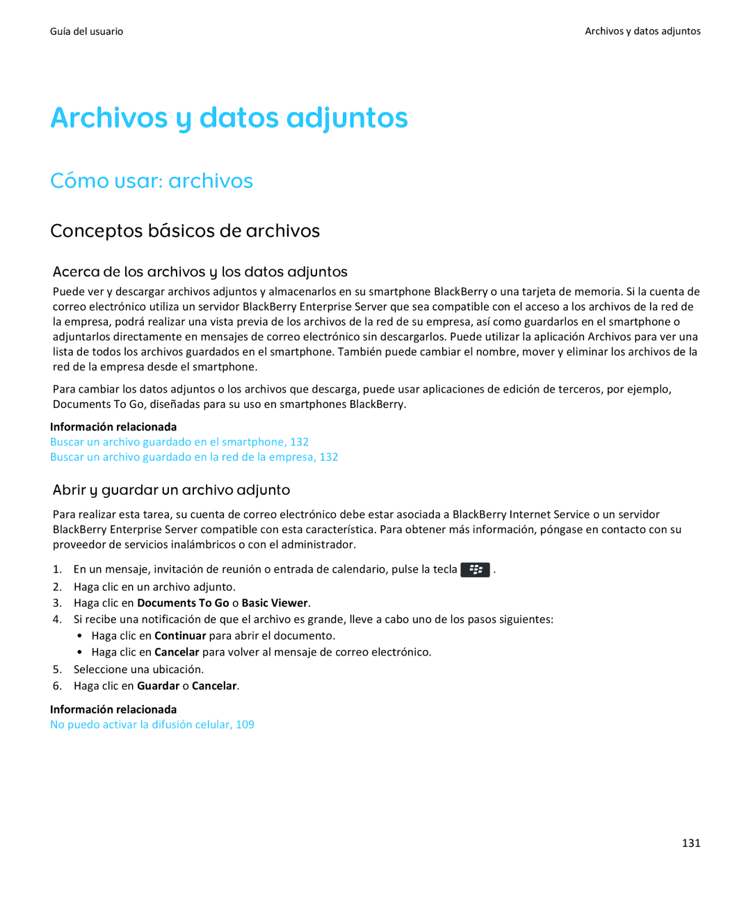 Apple 9350, 9360, 9370 manual Archivos y datos adjuntos, Cómo usar archivos, Conceptos básicos de archivos, 131 