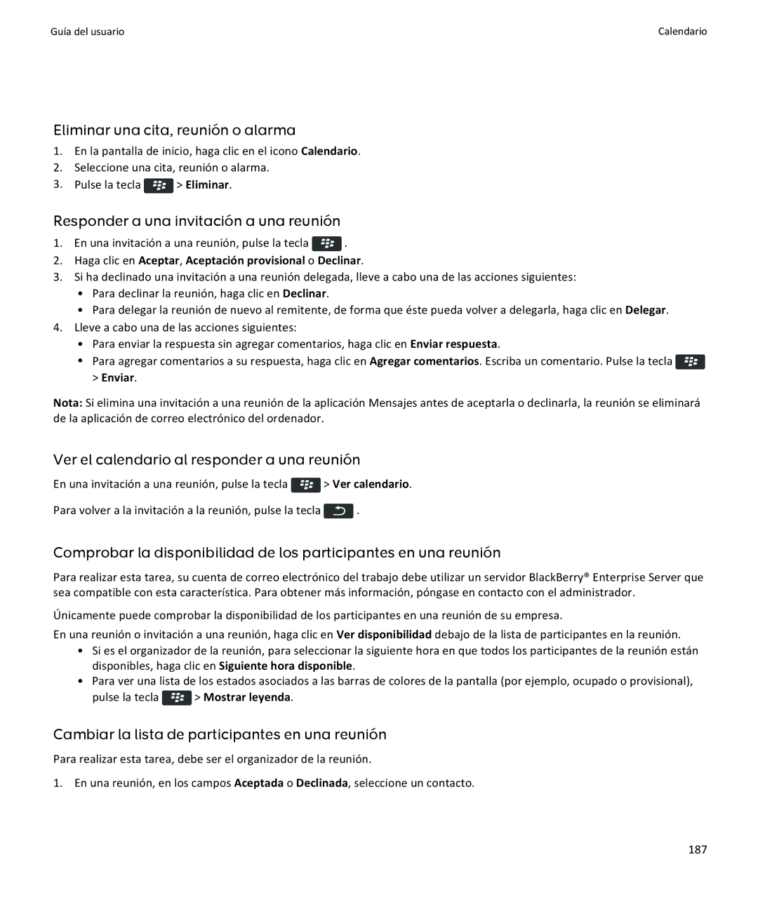 Apple 9360, 9350, 9370 manual Eliminar una cita, reunión o alarma, Responder a una invitación a una reunión 