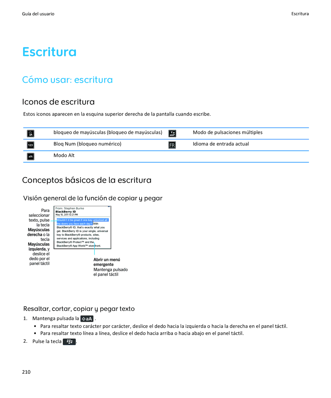 Apple 9370, 9360, 9350 manual Escritura, Cómo usar escritura, Iconos de escritura, Conceptos básicos de la escritura 