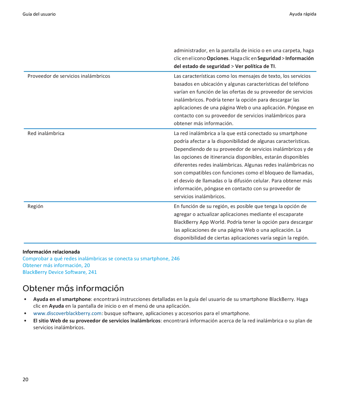 Apple 9350, 9360, 9370 manual Obtener más información, Del estado de seguridad Ver política de TI 