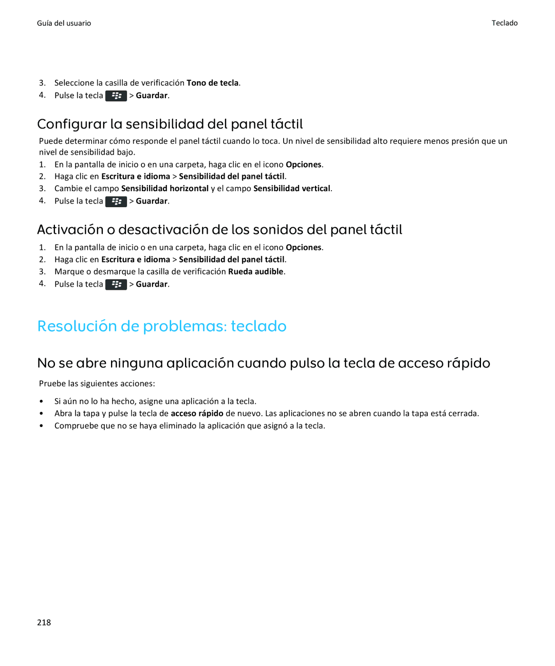 Apple 9350, 9360, 9370 manual Resolución de problemas teclado, Configurar la sensibilidad del panel táctil 