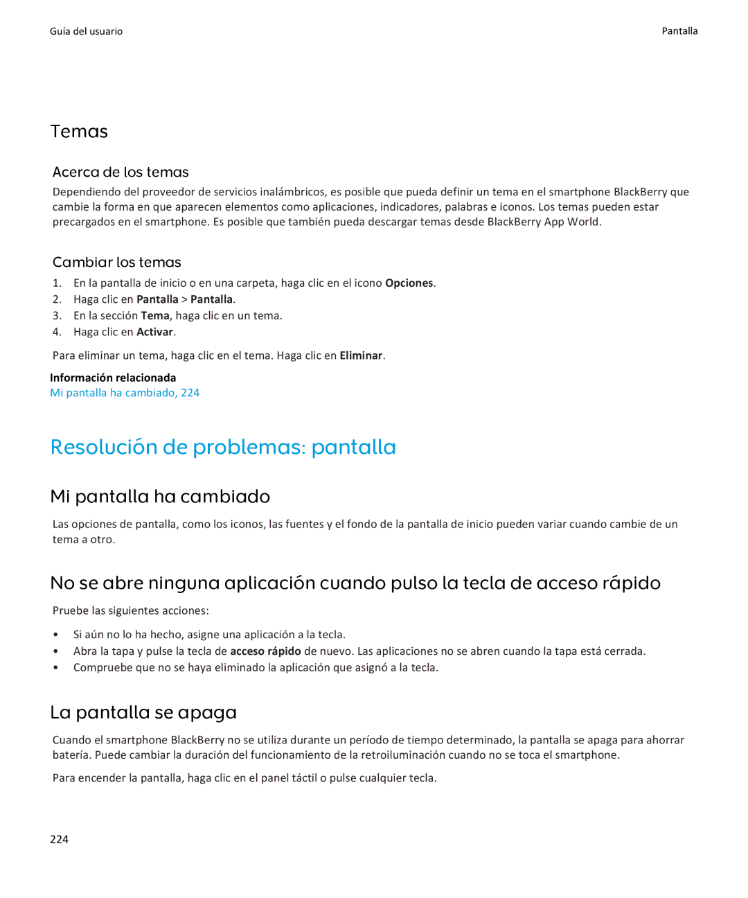 Apple 9350, 9360, 9370 manual Resolución de problemas pantalla, Temas, Mi pantalla ha cambiado, Acerca de los temas 