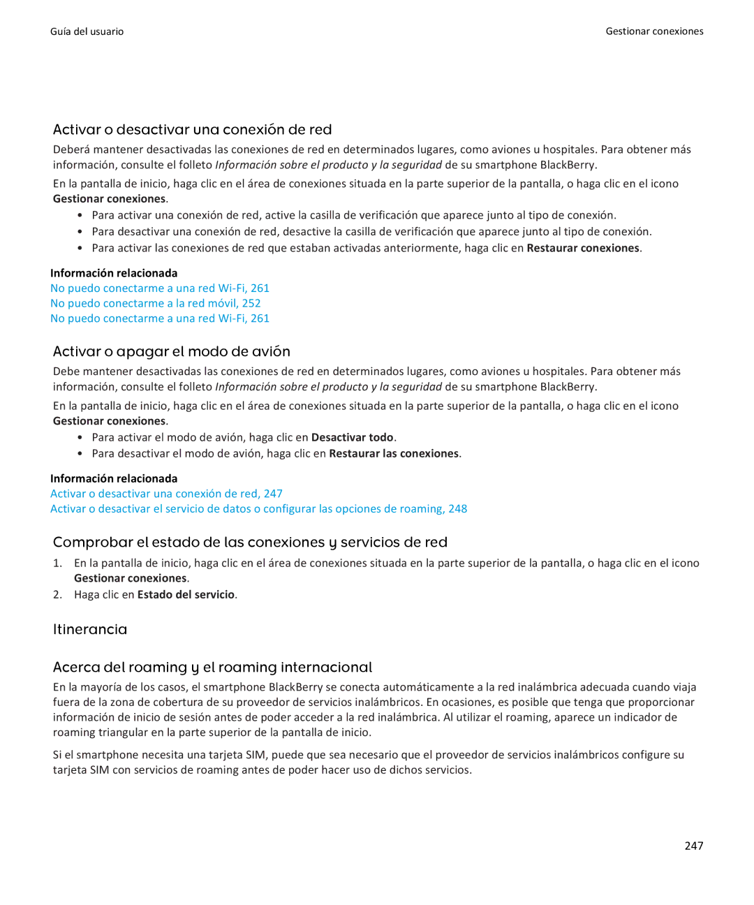 Apple 9360 Activar o desactivar una conexión de red, Activar o apagar el modo de avión, Haga clic en Estado del servicio 