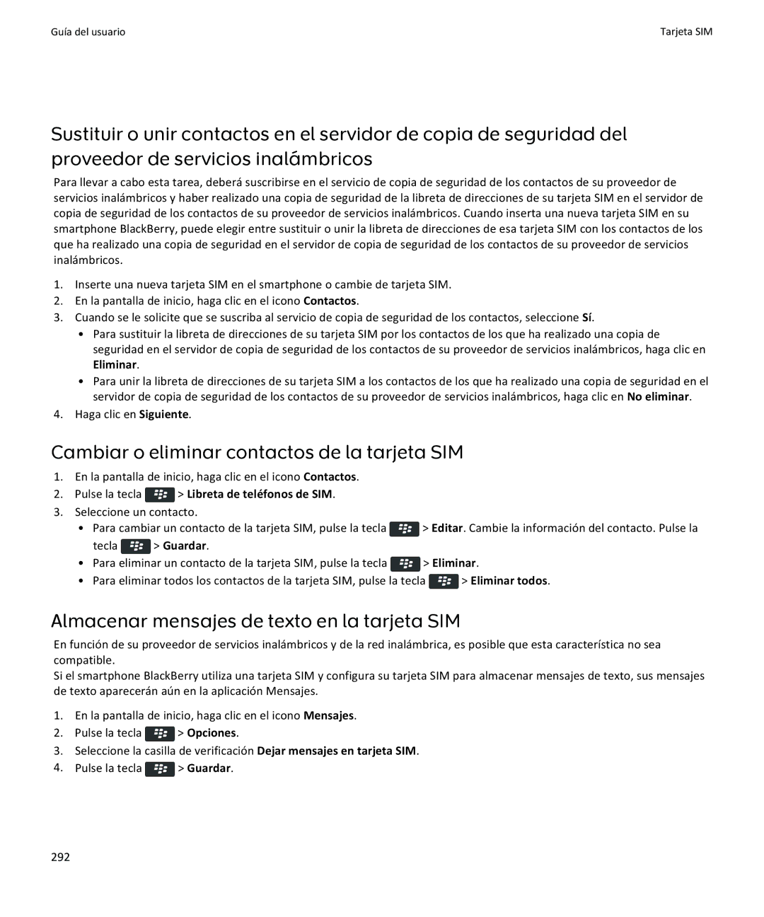 Apple 9360, 9350, 9370 manual Cambiar o eliminar contactos de la tarjeta SIM, Almacenar mensajes de texto en la tarjeta SIM 