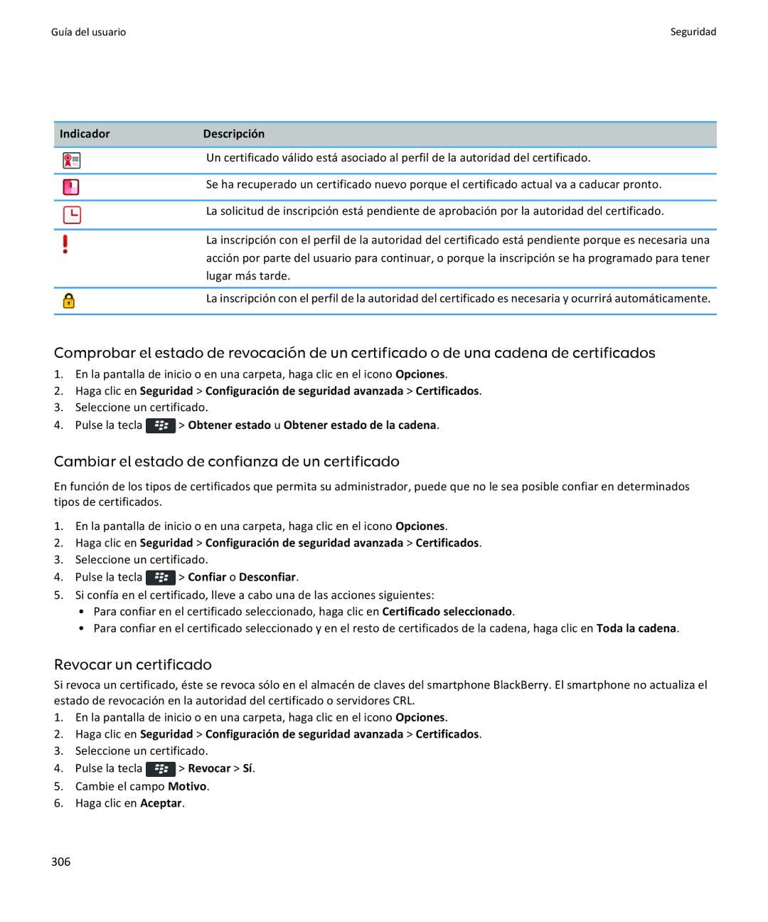 Apple 9370, 9360, 9350 manual Cambiar el estado de confianza de un certificado, Revocar un certificado 