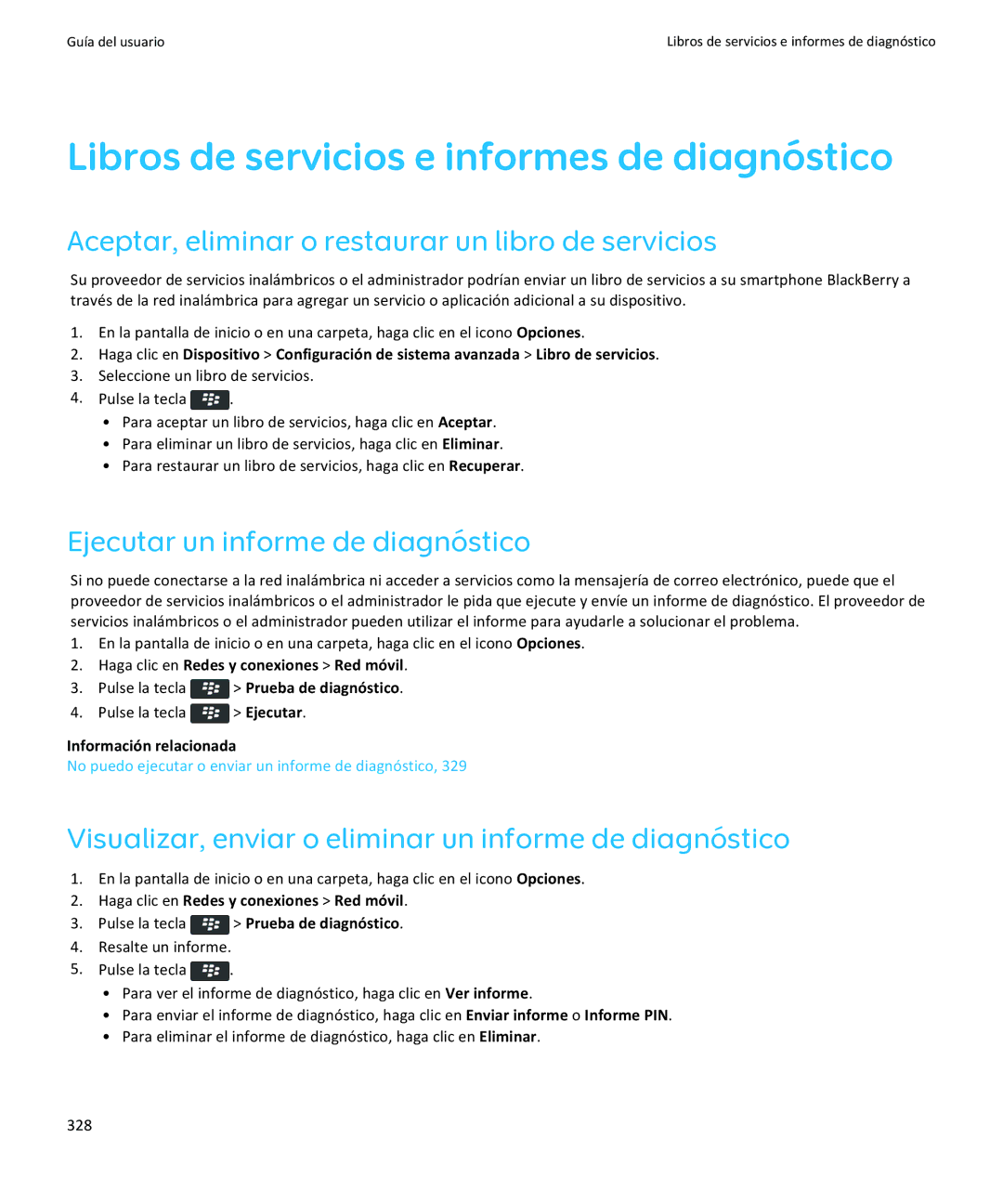 Apple 9360, 9350, 9370 Libros de servicios e informes de diagnóstico, Aceptar, eliminar o restaurar un libro de servicios 