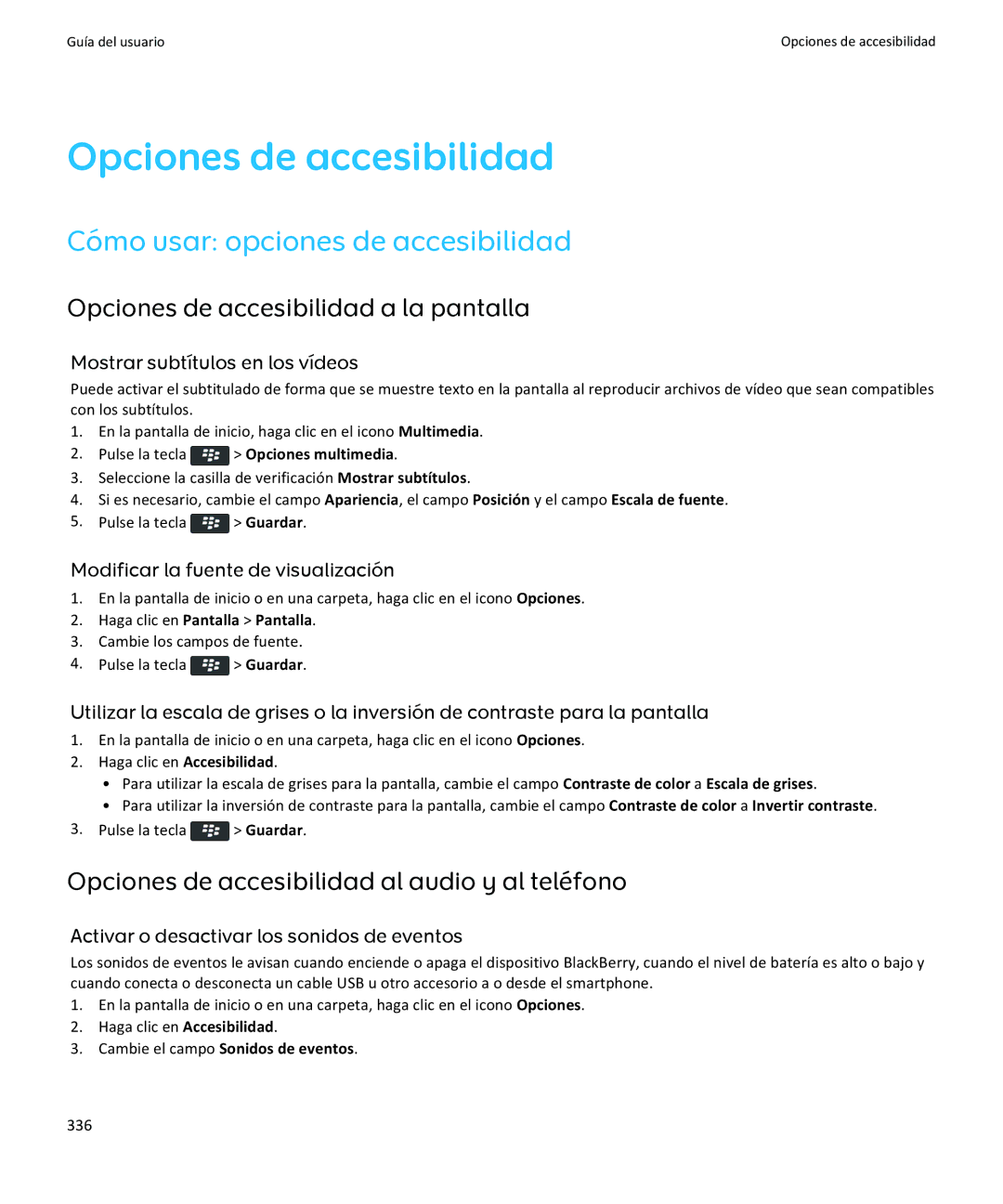 Apple 9370, 9360, 9350 manual Cómo usar opciones de accesibilidad, Opciones de accesibilidad a la pantalla 