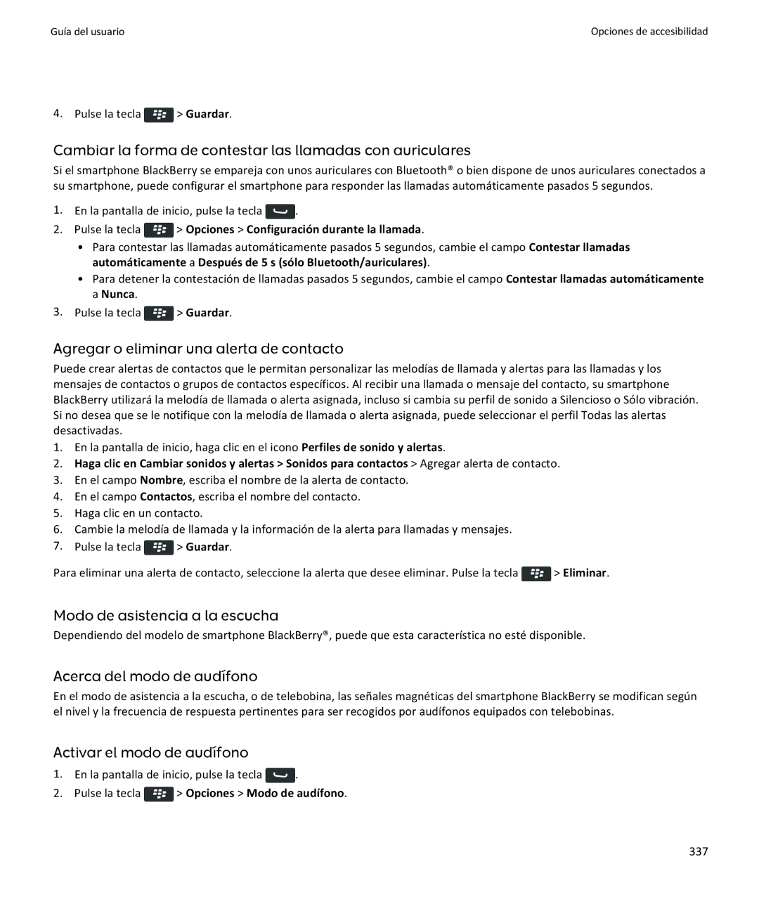 Apple 9360, 9350, 9370 manual Agregar o eliminar una alerta de contacto, Modo de asistencia a la escucha, 337 