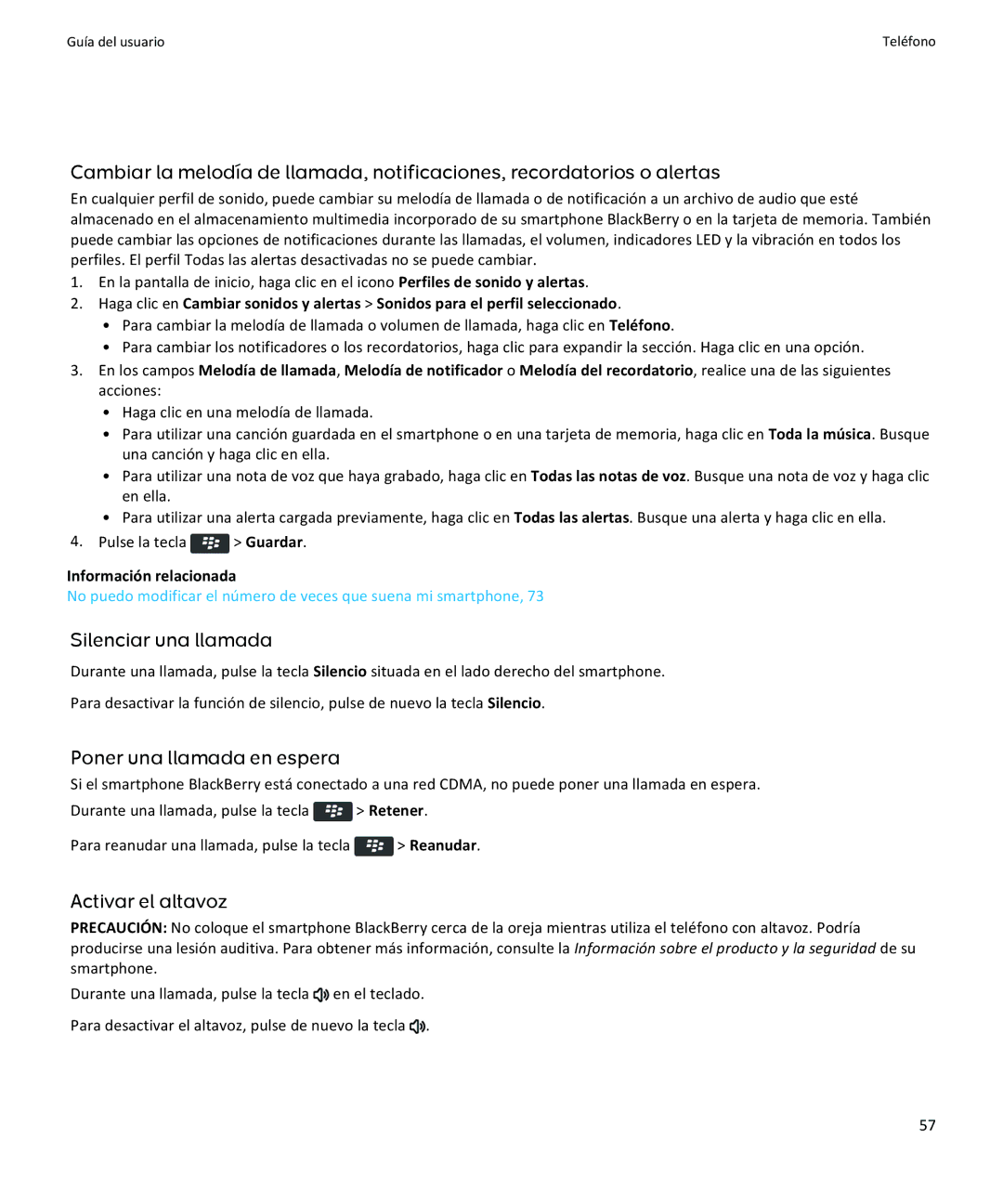 Apple 9370, 9360, 9350 manual Silenciar una llamada, Poner una llamada en espera, Activar el altavoz 