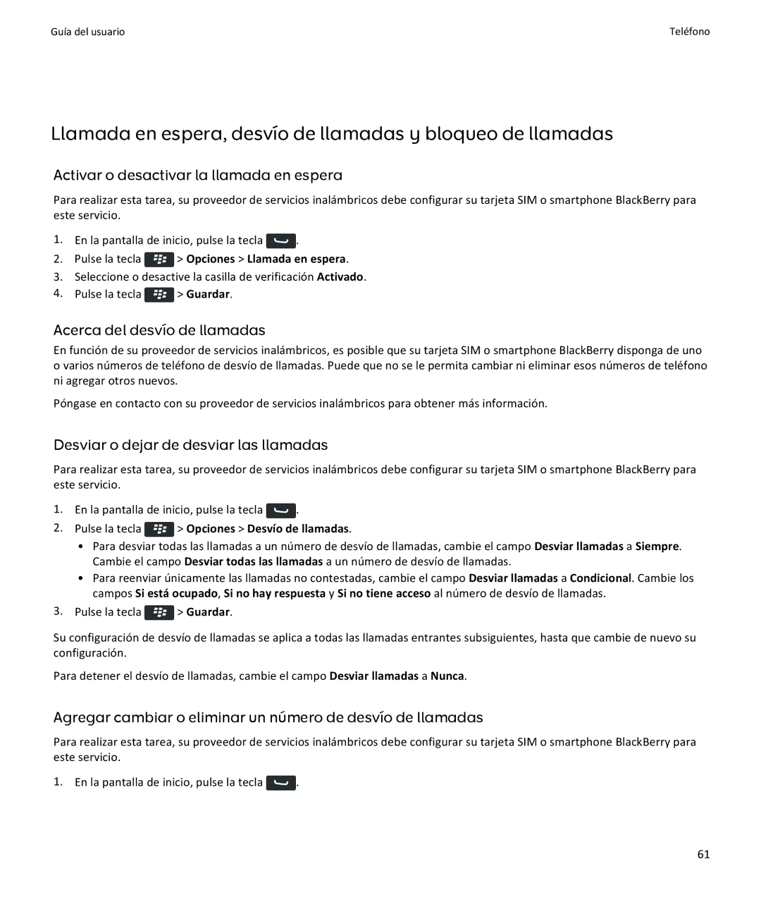 Apple 9360, 9350 Llamada en espera, desvío de llamadas y bloqueo de llamadas, Activar o desactivar la llamada en espera 