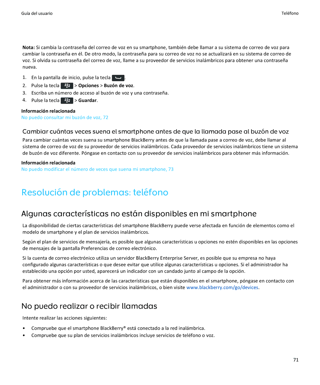 Apple 9350, 9360, 9370 manual Resolución de problemas teléfono, No puedo realizar o recibir llamadas 