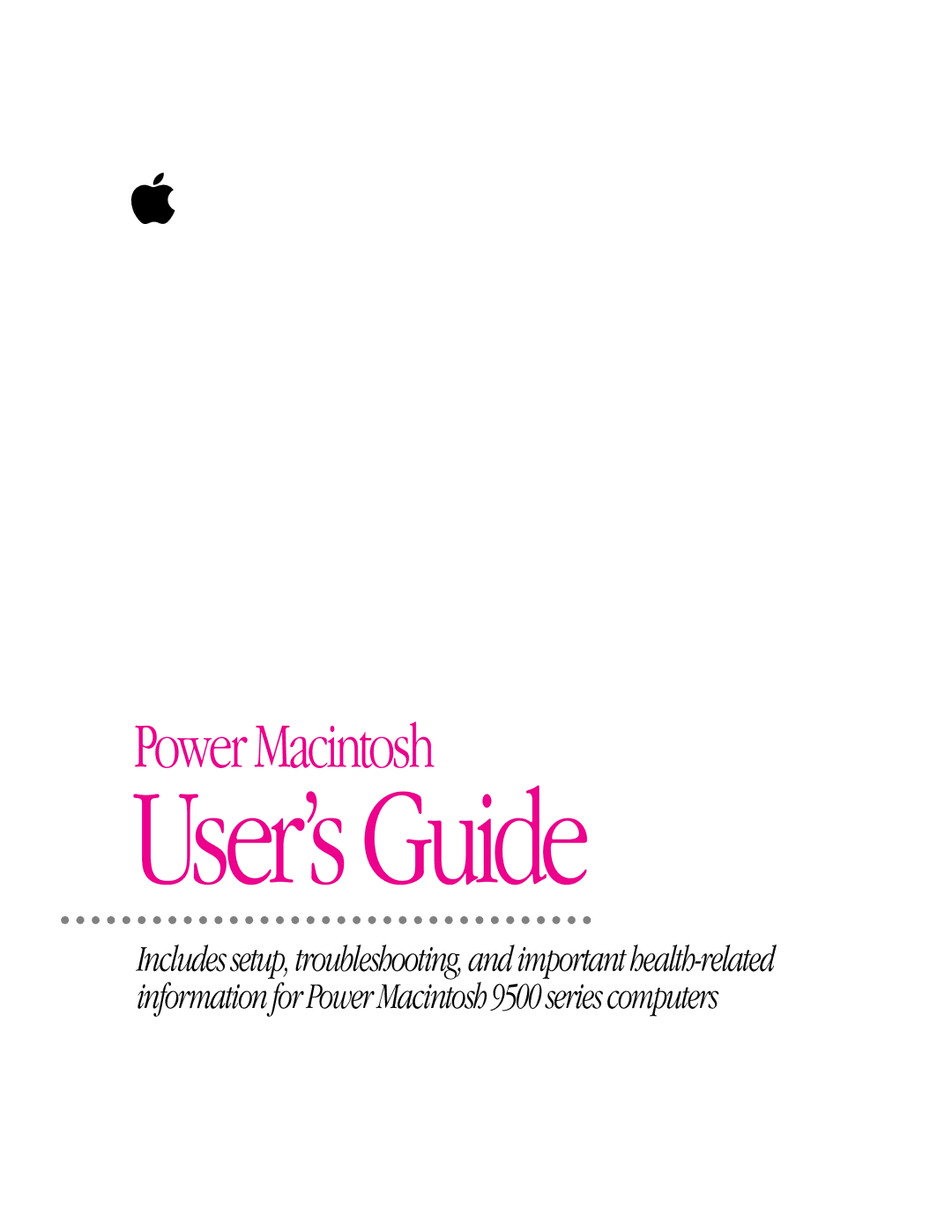 Apple 9500 Series manual User’s Guide 