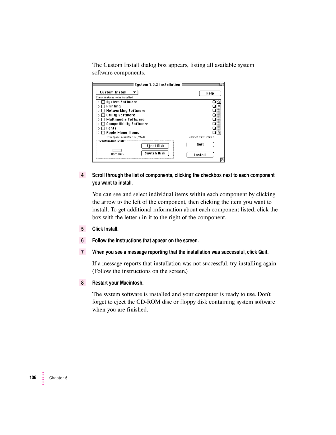 Apple 9500 Series manual Restart your Macintosh 