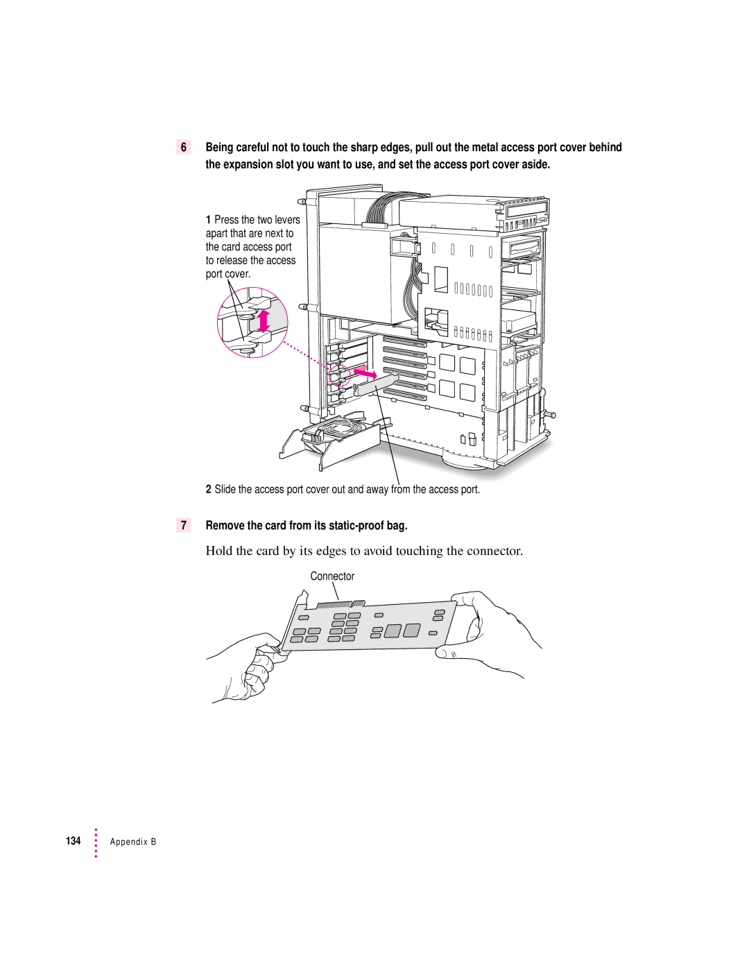 Apple 9500 Series manual Hold the card by its edges to avoid touching the connector 