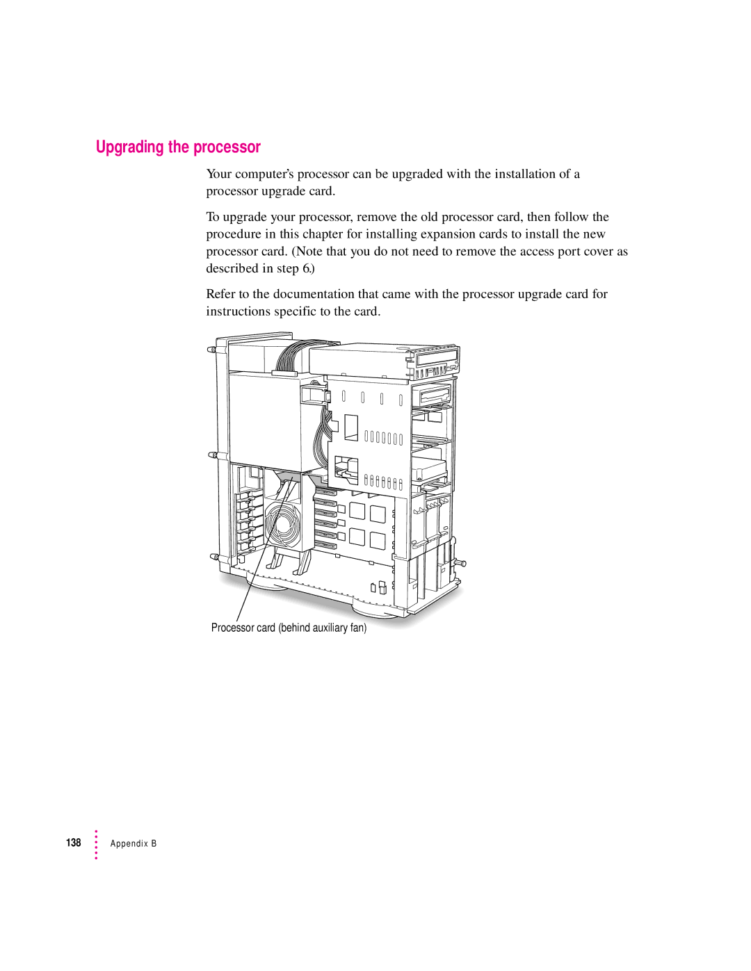 Apple 9500 Series manual Upgrading the processor 