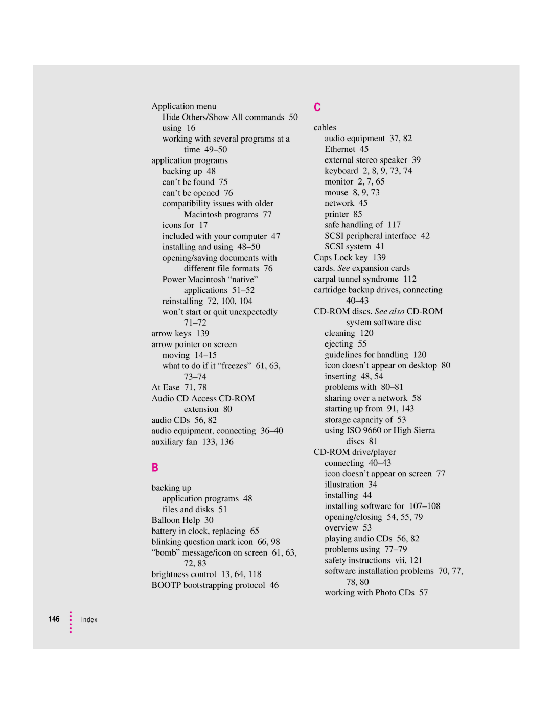 Apple 9500 Series manual Index 