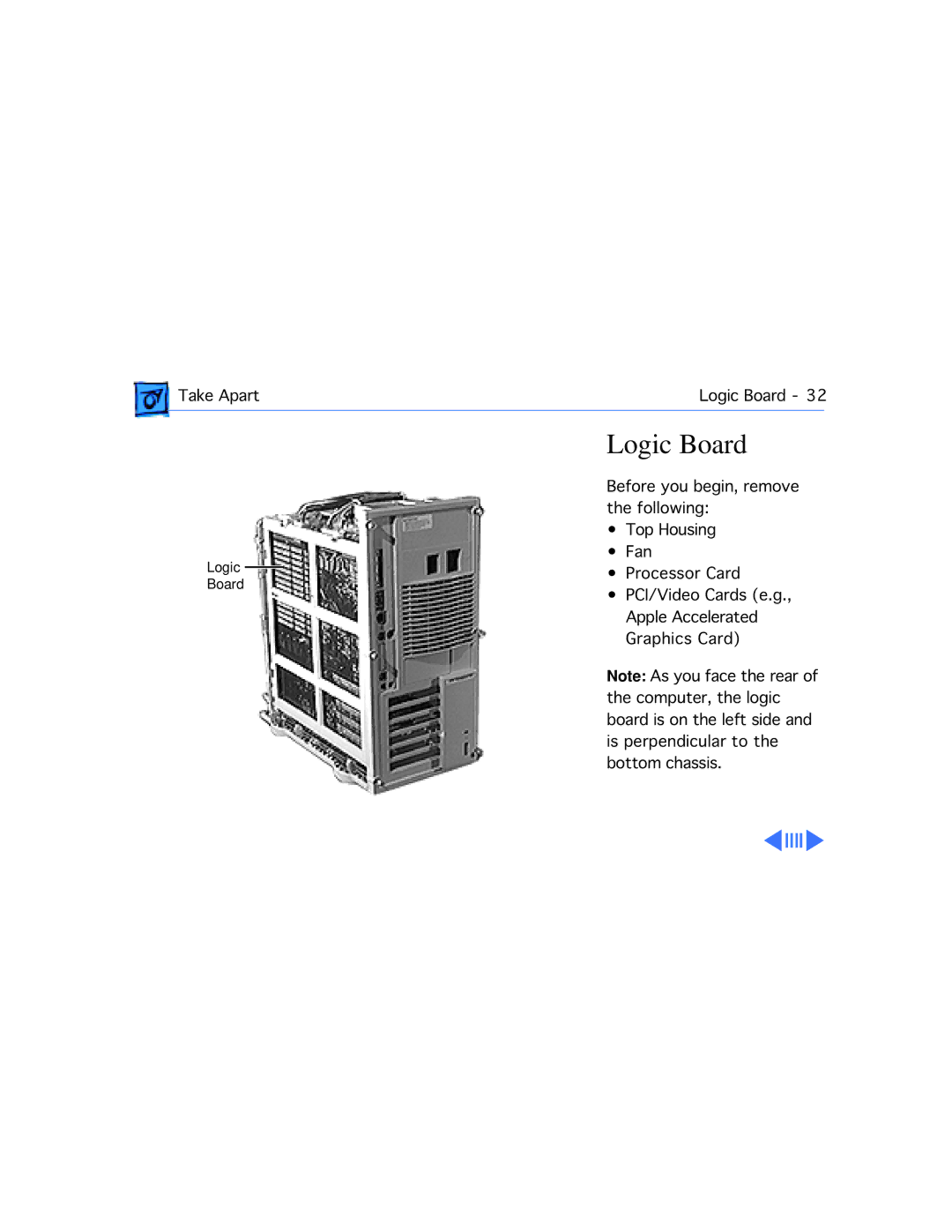 Apple 9500/200, 9500/180MP, 9500/132, 9500/150 manual Logic Board 