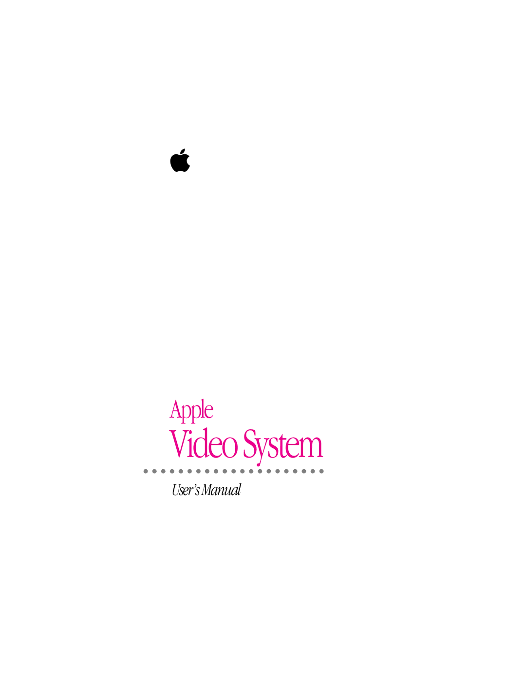 Apple 030-8681-A, 95014-2084 user manual Video System 