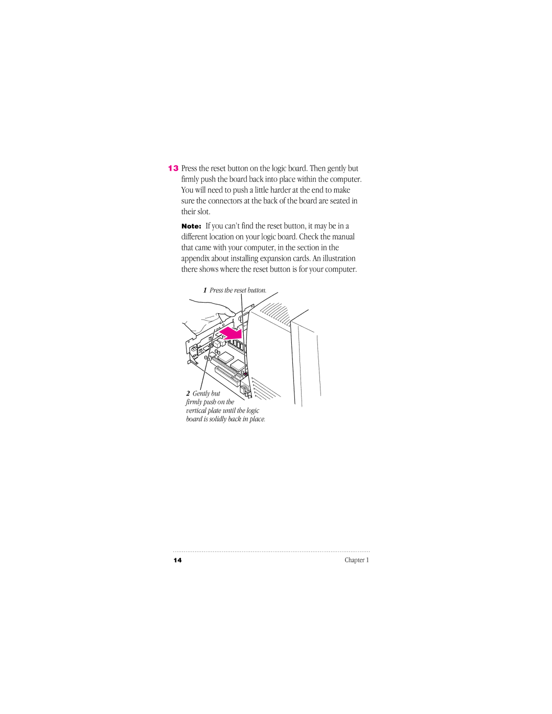 Apple 95014-2084, 030-8681-A user manual Press the reset button 