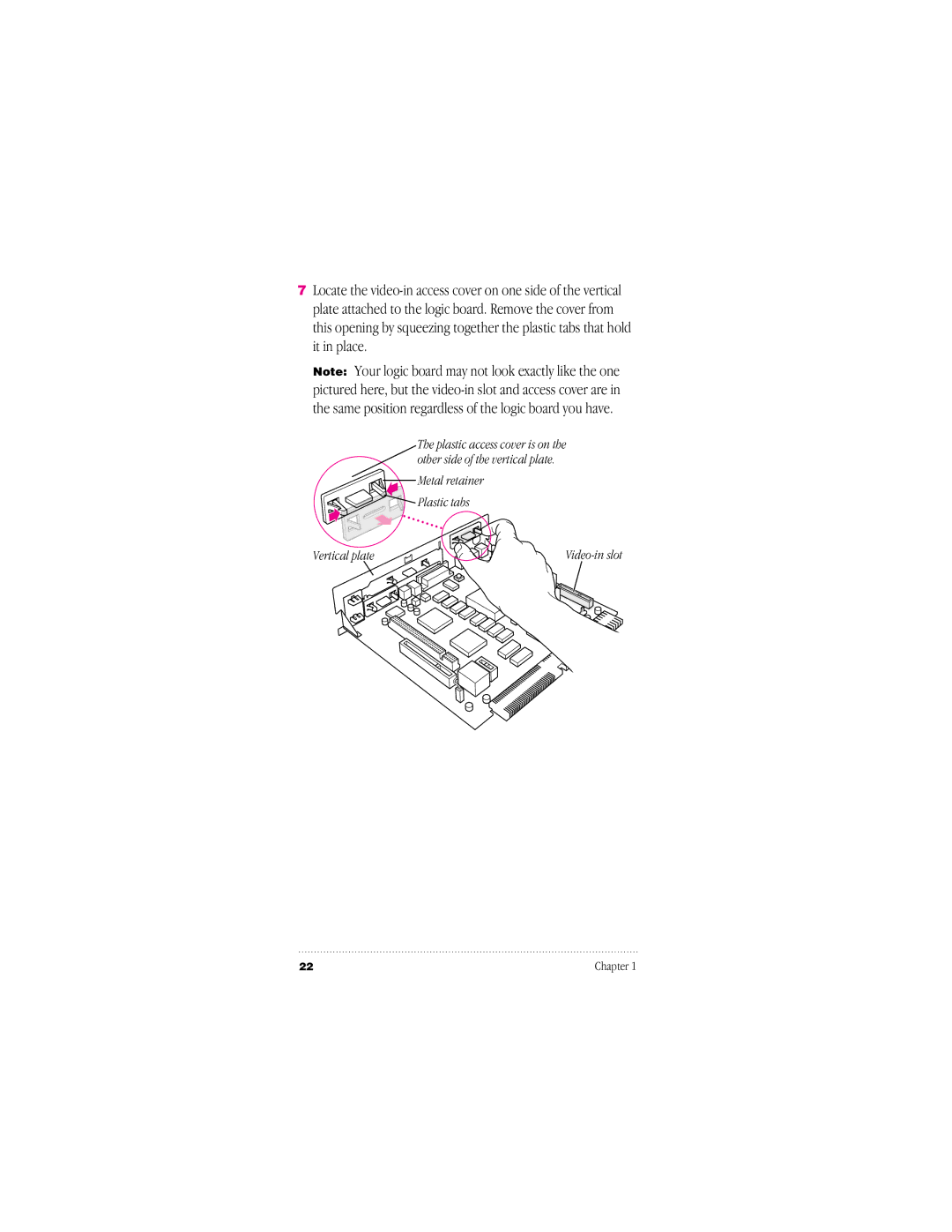 Apple 95014-2084, 030-8681-A user manual Metal retainer Plastic tabs 