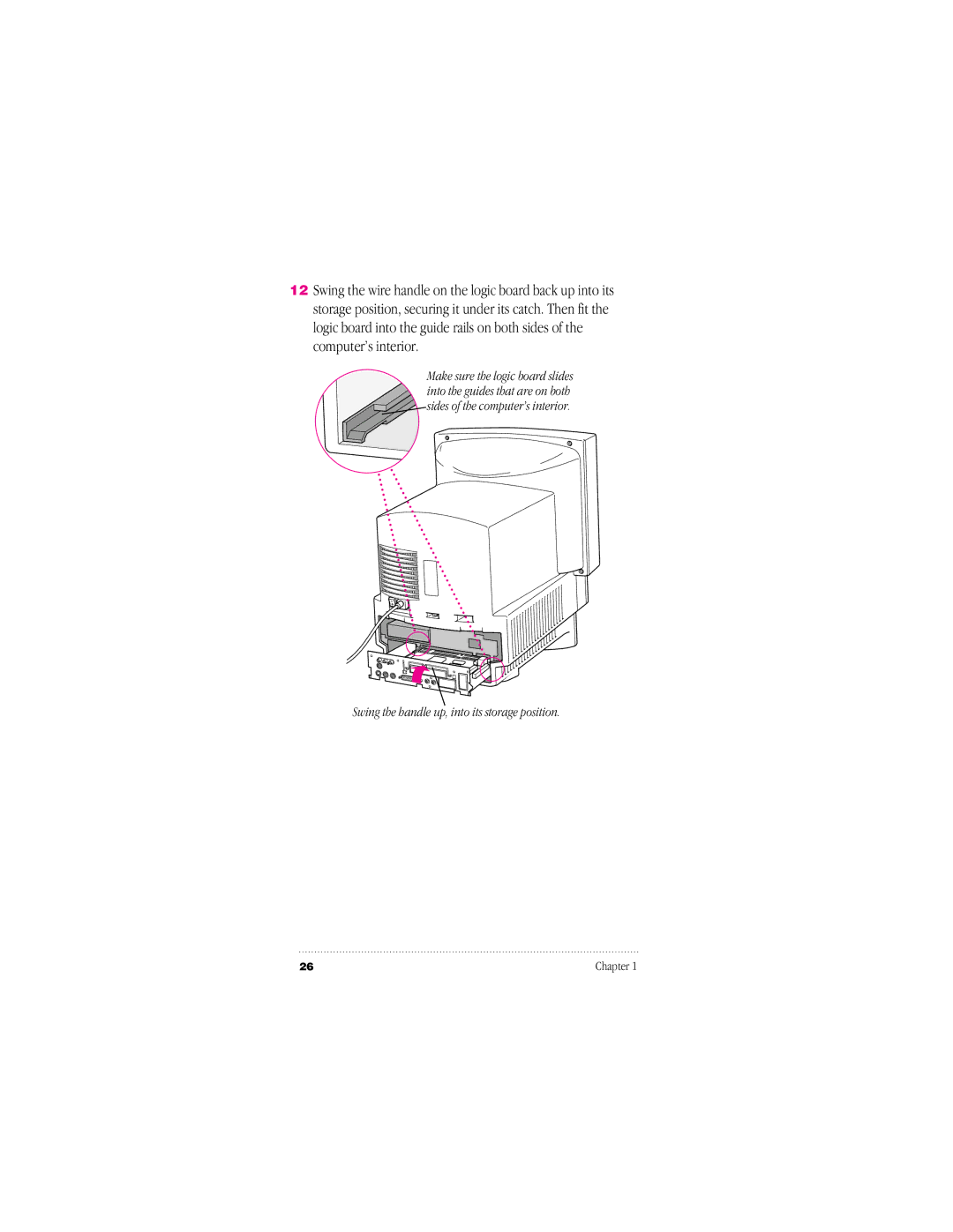 Apple 95014-2084, 030-8681-A user manual Swing the handle up, into its storage position 