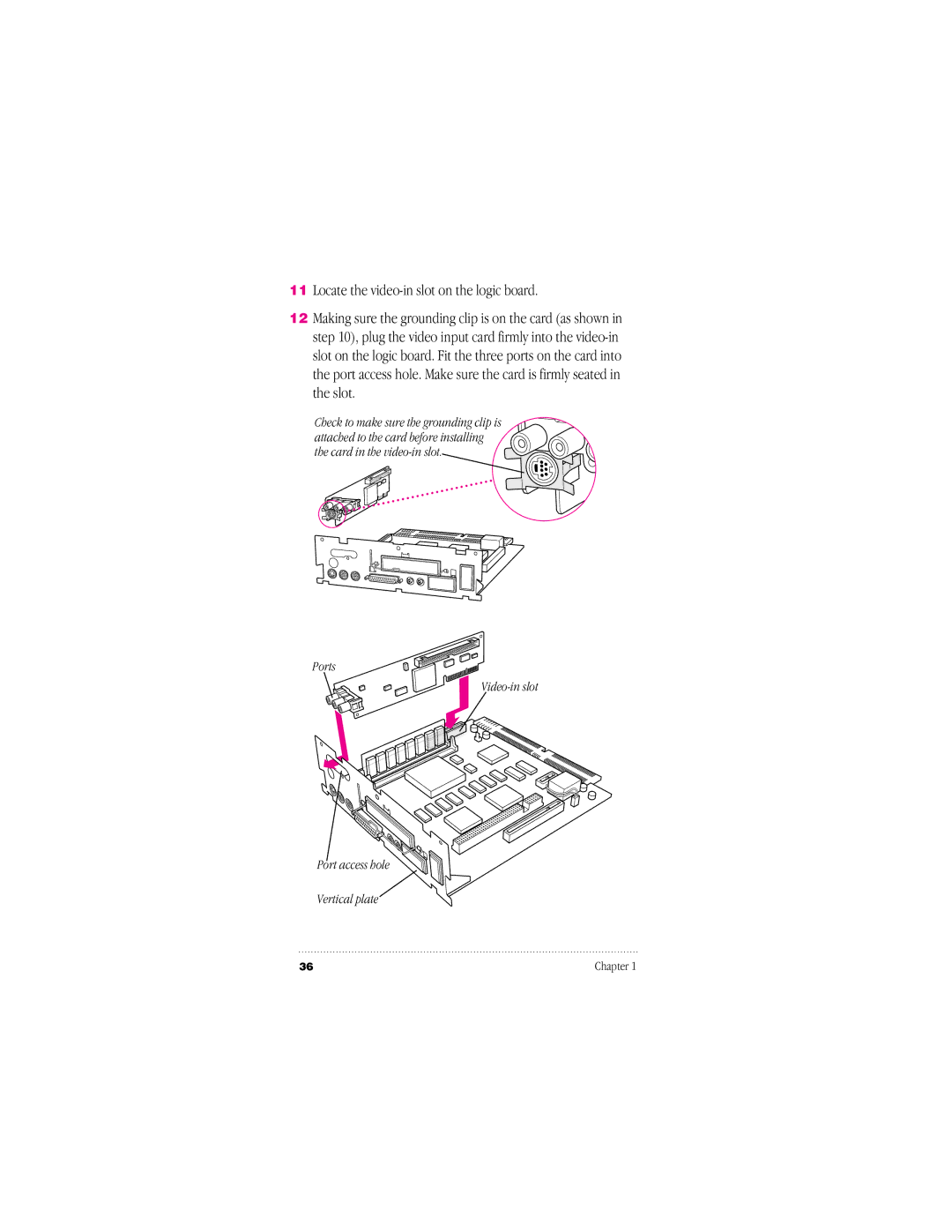 Apple 95014-2084, 030-8681-A user manual Locate the video-in slot on the logic board 