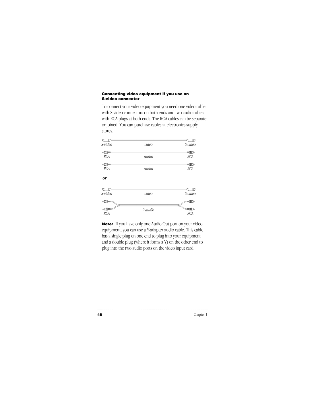 Apple 95014-2084, 030-8681-A user manual Connecting video equipment if you use an S-video connector 