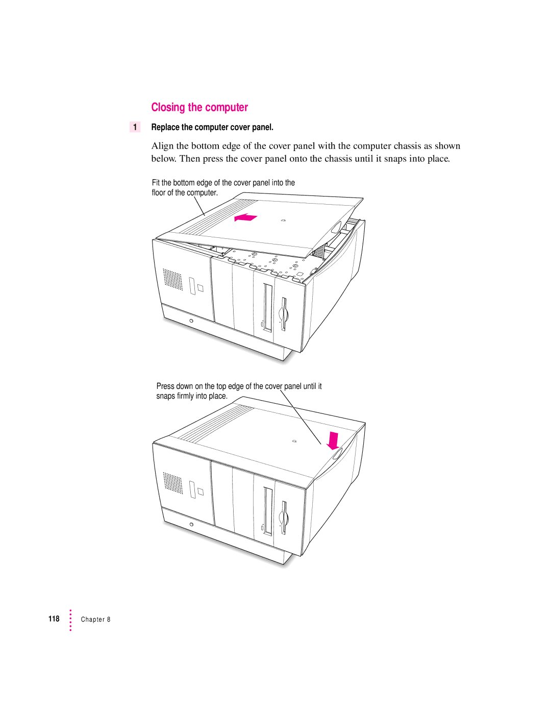 Apple 9600 manual Closing the computer 