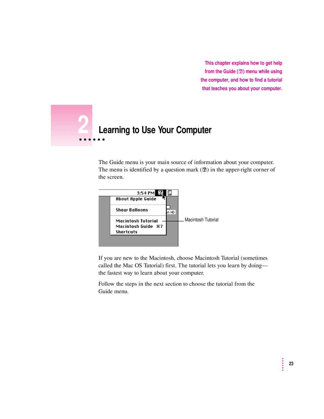 Apple 9600 manual Learning to Use Your Computer 