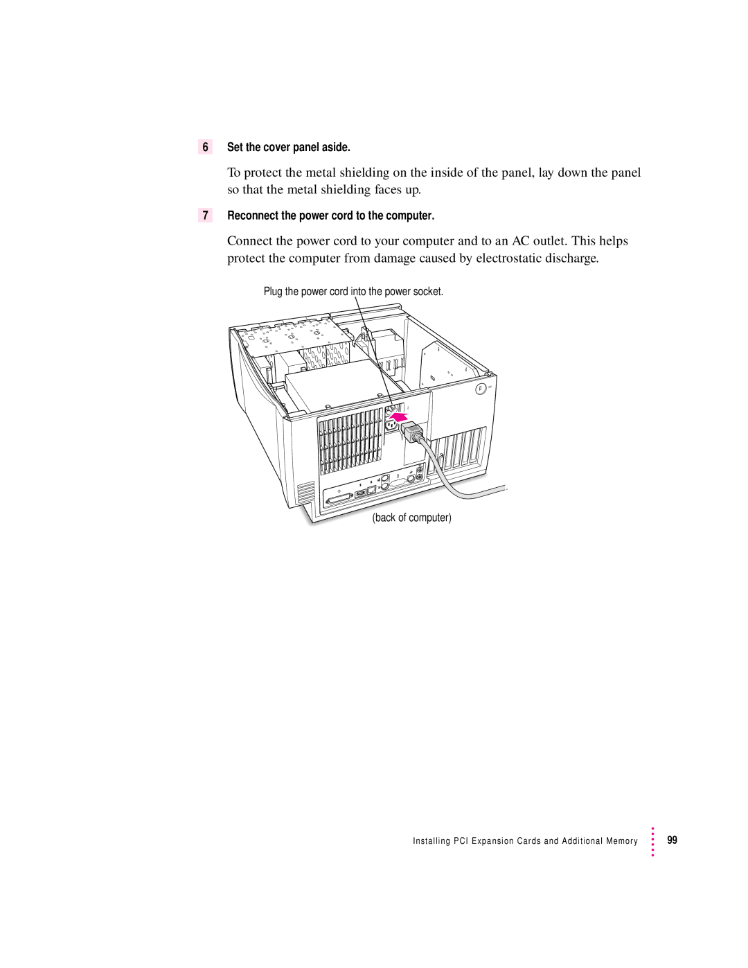 Apple 9600 manual Set the cover panel aside 