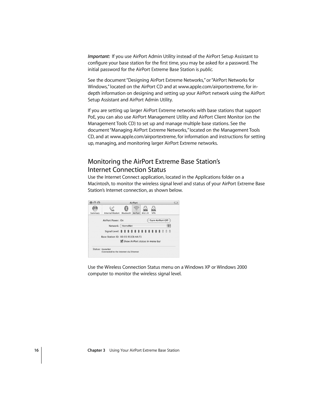 Apple A1034, MA073LL/A setup guide Using Your AirPort Extreme Base Station 