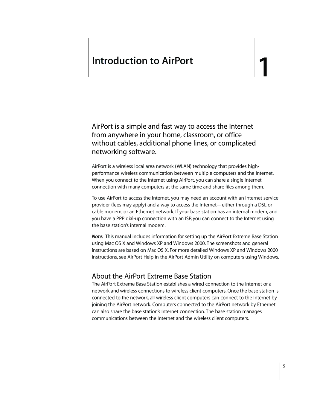 Apple MA073LL/A, A1034 setup guide Introduction to AirPort, About the AirPort Extreme Base Station 