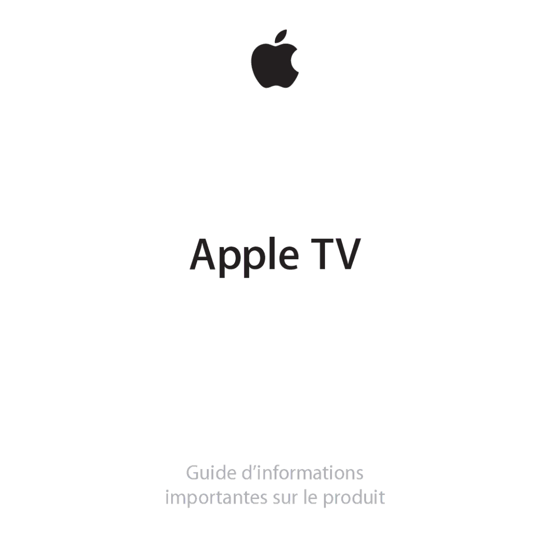 Apple A1378 manual Apple TV 