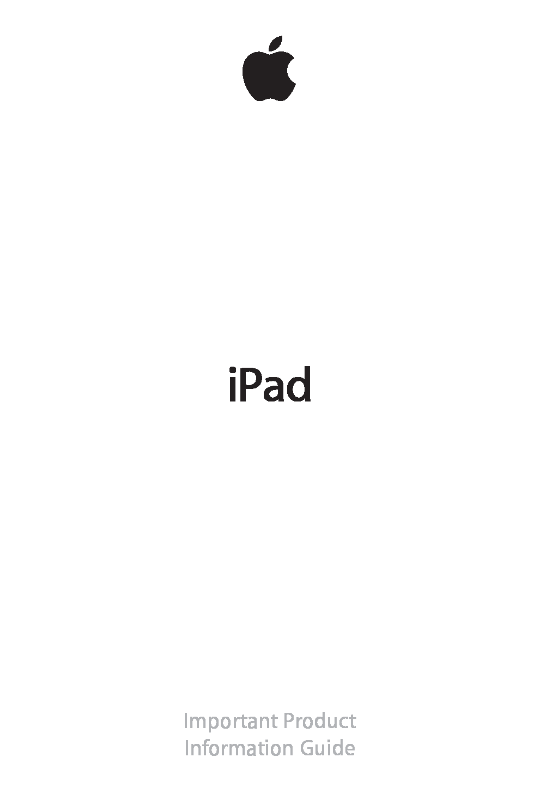 Apple A1416 manual iPad, Important Product Information Guide 