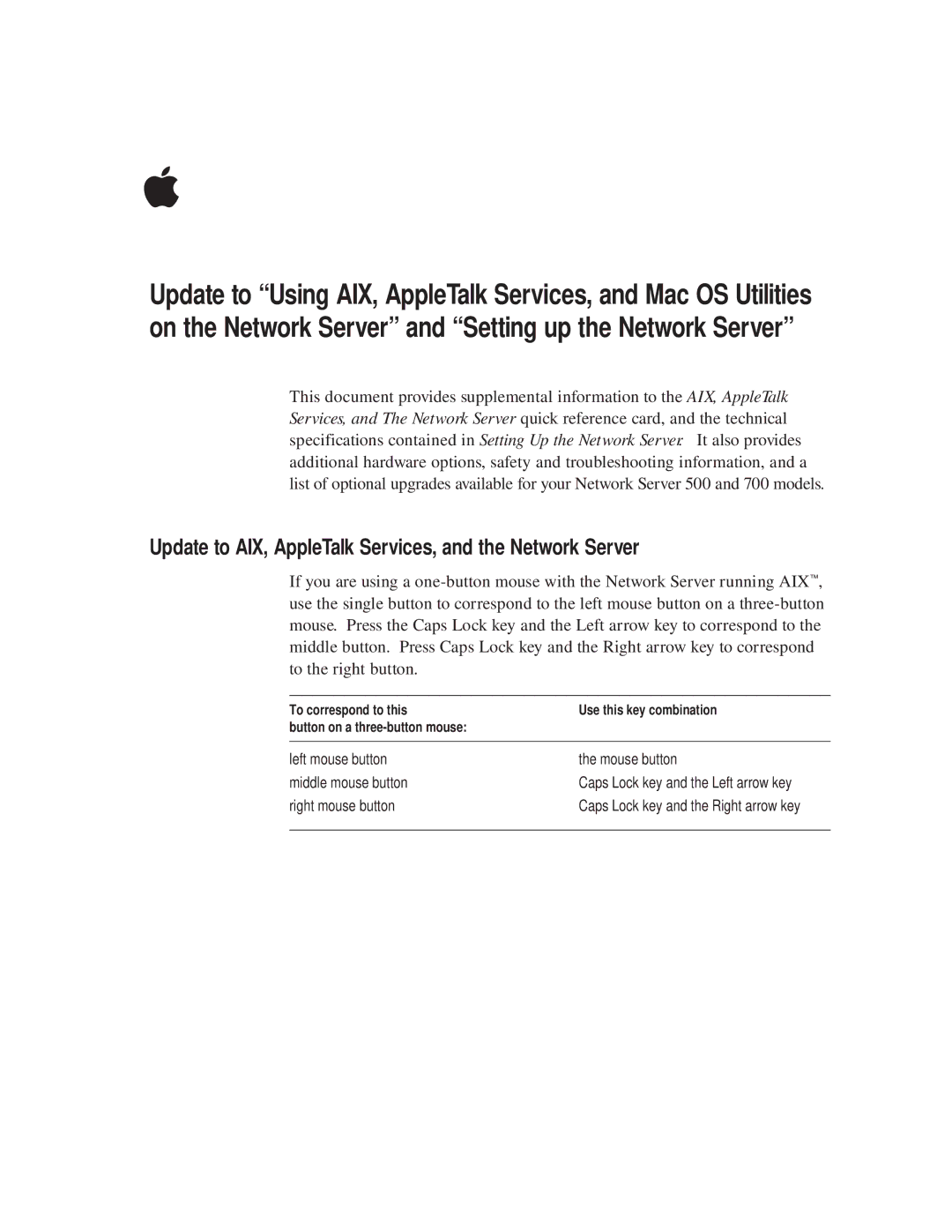 Apple aix appletalk services technical specifications Update to AIX, AppleTalk Services, and the Network Server 